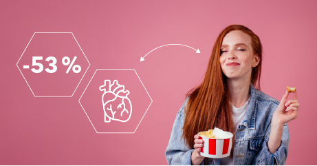 Smaidīga sieviete ar popkornu zina kā holesterīna līmeni var pārbaudīt ar atlaidi 53%